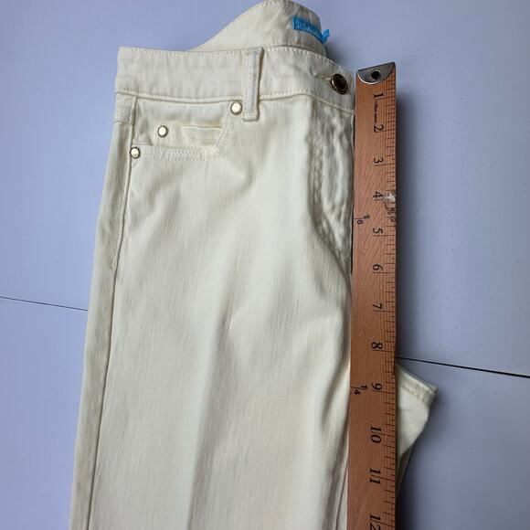 J Mclaughlin Pants Womens 6 Pale Yellow Lexi Jeans Pockets Stretch Casual Preppy - Picture 10 of 13